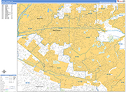 West Covina  Wall Map Basic Style